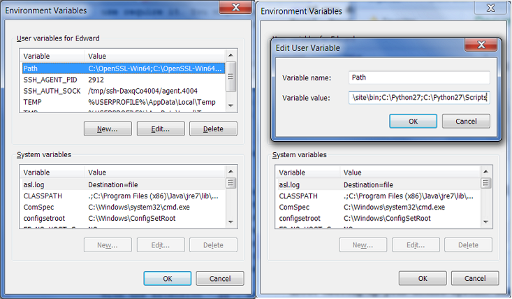 Windows environment variables editor
