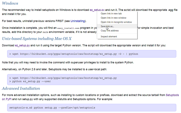 Setuptools page on PyPi